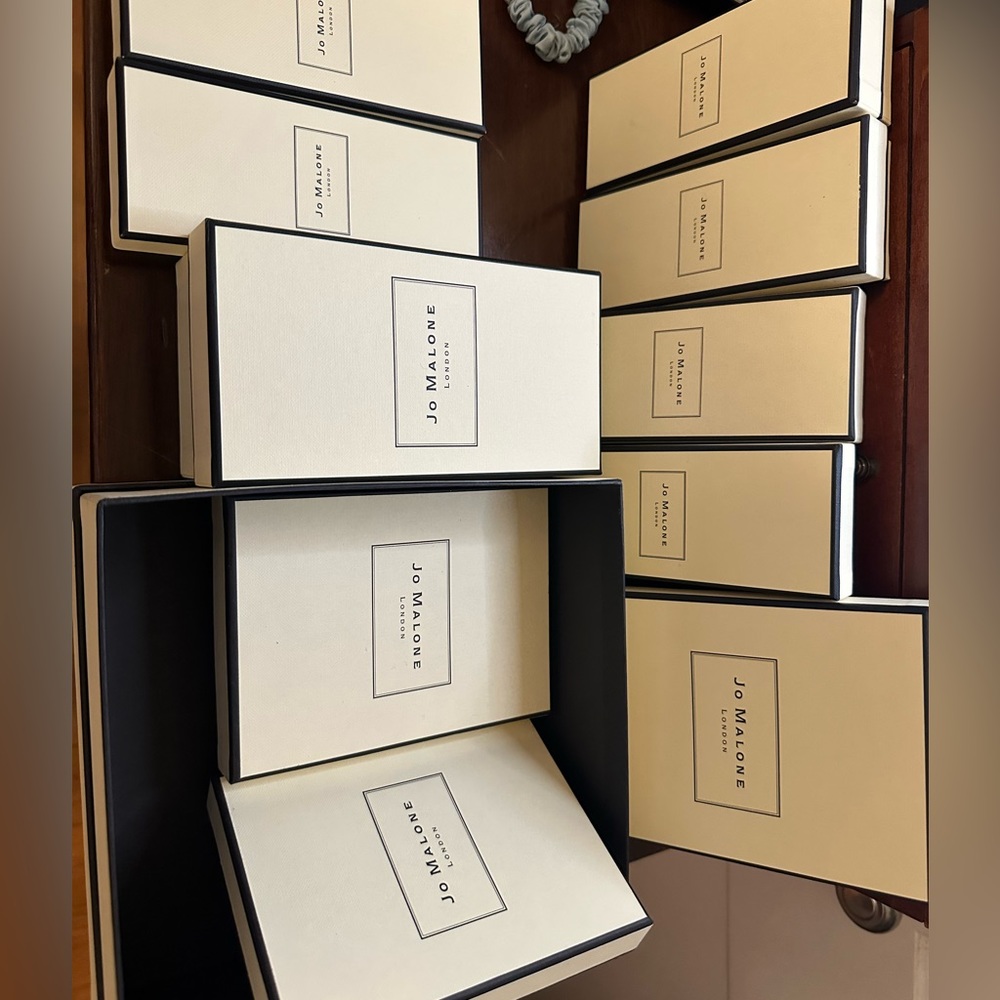 Multiple empty jo Malone boxes